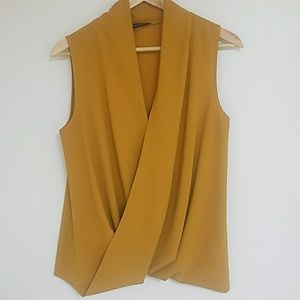 Sleeveless mustard yellow top